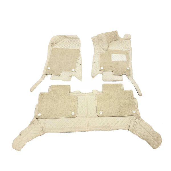 Changan Oshan X7 9D Floor Mats Mix Thread - Model 2022-2024 - Beige With Beige Grass