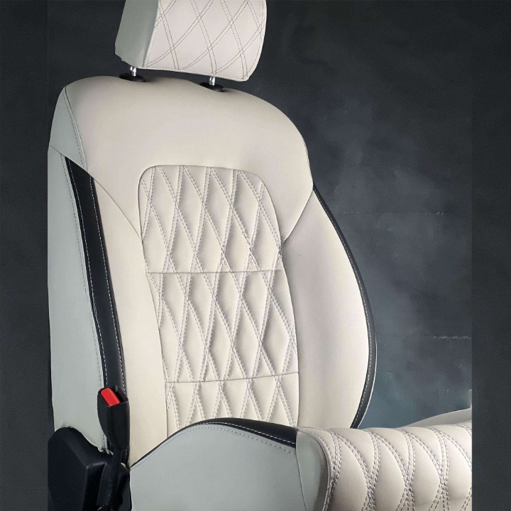 Toyota Corolla Diamond Cut Beige Black Seat Covers - Model 2014-2021