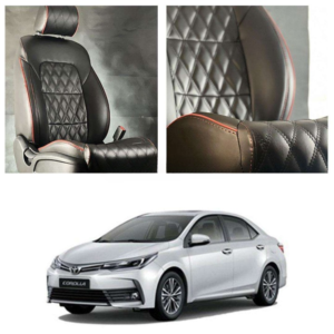 Toyota Corolla Diamond Cut Black Red Seat Covers – Model 2014-2021