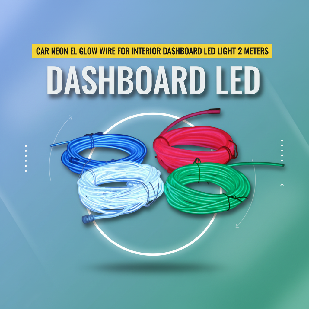 Car Neon EL Glow Wire for Interior Dashboard LED Light 2 Meters