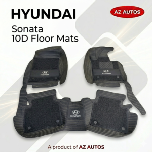 Hyundai Sonata 10D Floor Mats Black With Black Grass 3 Pcs – Model 2021-2022