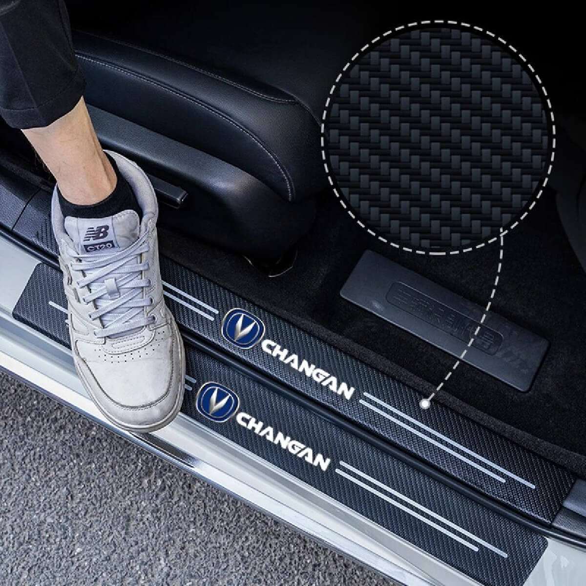 Car Door Sill Plate Sticker Cover protection For Changan Alsvin