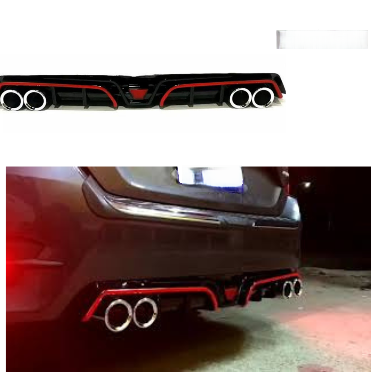 Honda Civic Redline Bumper Diffuser – Model 2016-2021