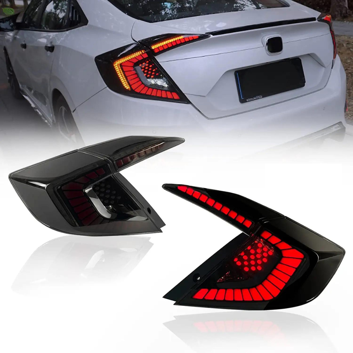 Honda Civic Sequential Running Back Lamps Lights Smoke Version 1- Model 2016-2021