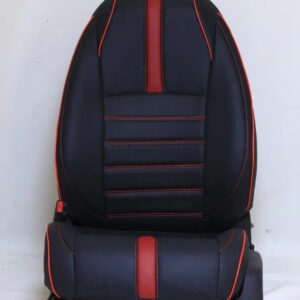 Japanese Leather Type Seat Cover Custom Design Custom Fitting Honda Civic 2018-2020 Black Colour Red Stitch Red Border 12 Pcs/Set