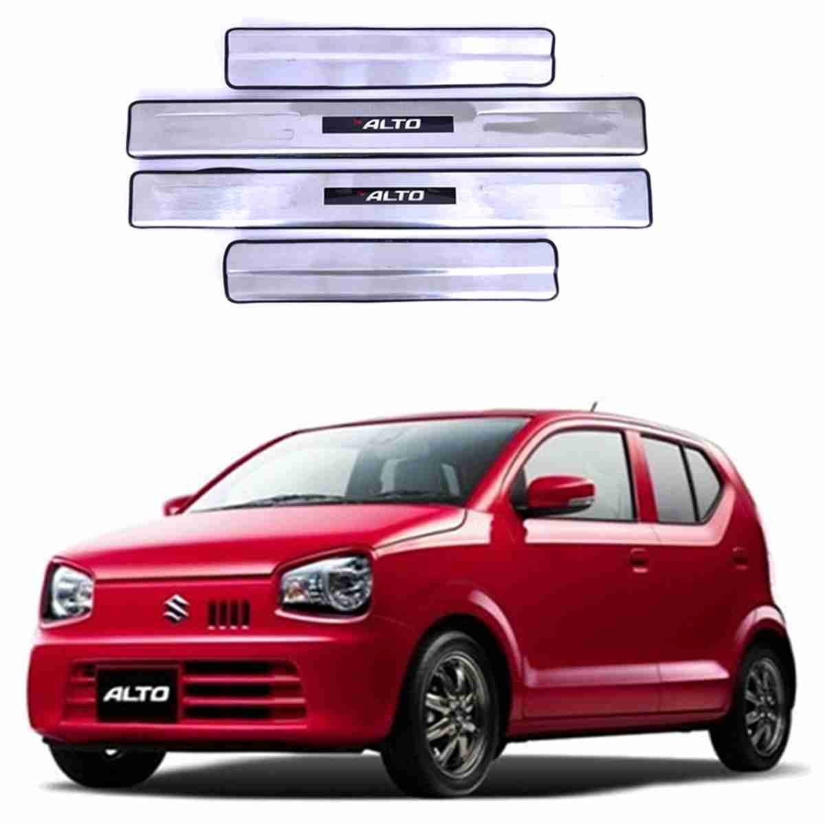 LED Door Sill Protector Plates – Door Sill Scuff Plate Cover Trim – 4 Pcs for Suzuki Alto 2019 to 2020