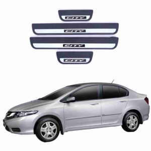 LED Door Sill Protector Plates – Door Sill Scuff Plate Cover Trim Style A – 4 Pcs for Honda City 2009 to 2020