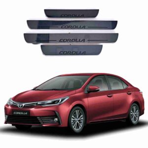 LED Door Sill Protector Plates – Door Sill Scuff Plate Cover Trim Style B – 4 Pcs for Toyota Corolla 2017 to 2020