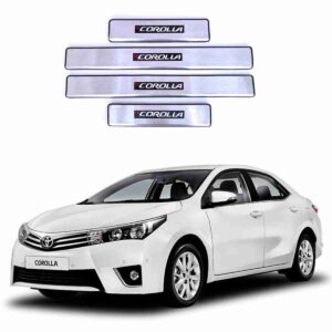 LED Door Sill Protector Plates – Door Sill Scuff Plate Cover Trim Style A – 4 Pcs for Toyota Corolla 2014 to 2017