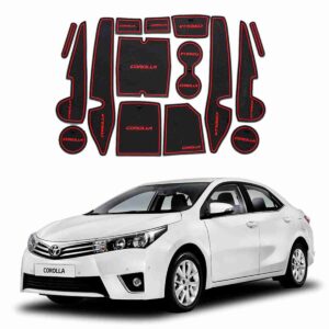 Non Slip PVC Mats in Red Color for Toyota Corolla 2014 to 2017