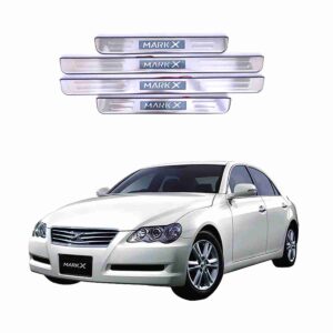 LED Door Sill Protector Plates – Door Sill Scuff Plate Cover Trim – 4 Pcs for Toyota Mark X 2007 to 2012