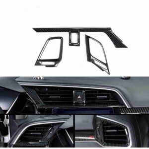 Carbon Fiber Interior Mouldings Front Dashboard Air Vent Outlet Cover Trim For Honda Civic