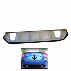 Honda Civic 2016 to 2019 White Dual Exhaust Diffuser
