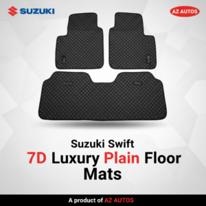 7D Floor Mats Plain Black For Suzuki Swift 2016 to 2021
