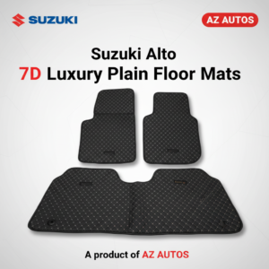 7D Floor Mats Plain Black For Suzuki Alto 2019 to 2021