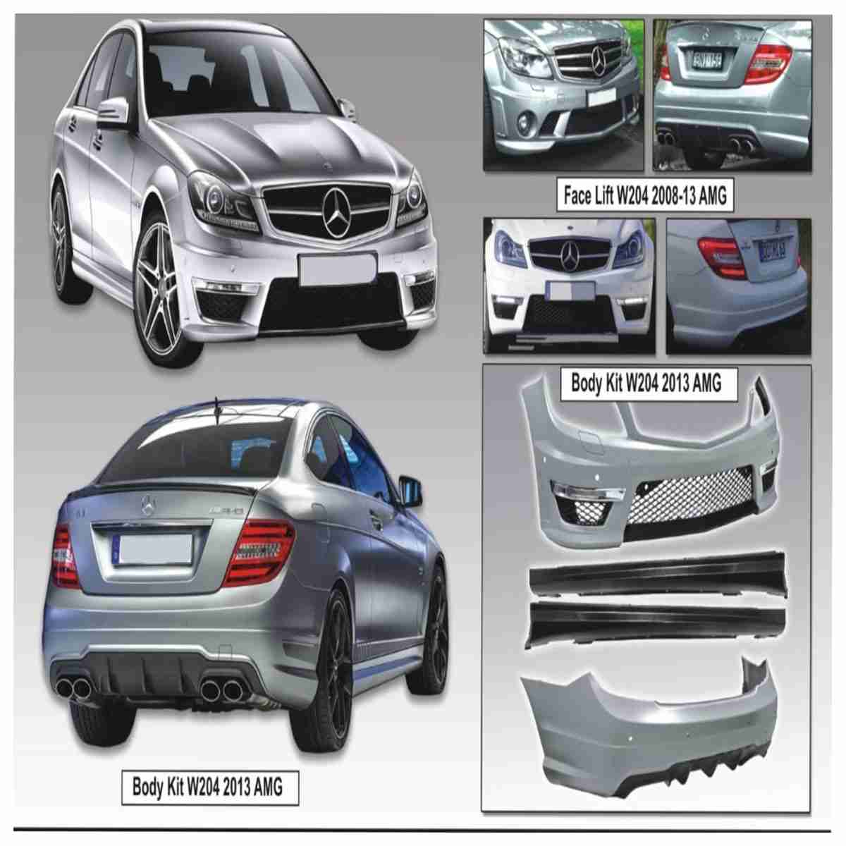 Mercedes C180 Body Kit AMG 2013 to 2014 Face Uplift Conversion