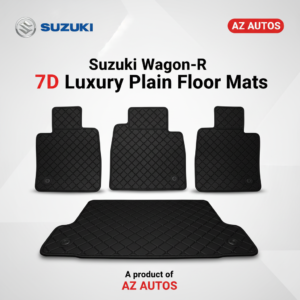 7D Floor Mats Plain Black For Suzuki Wagon-R 2016 to 2021