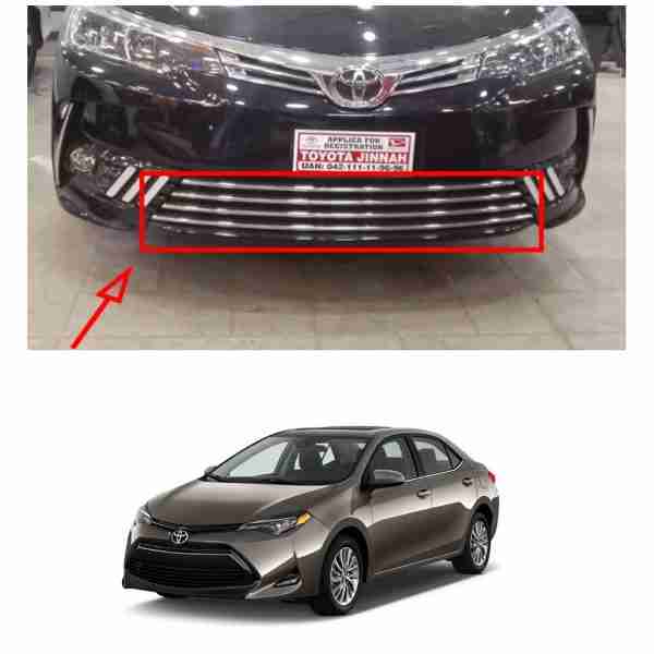 Front Chrome Down Grill 4Pcs For Corolla 2017 to 2020