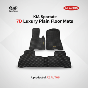 7D Floor Mats Plain Black For KIA Sportage 2020 to 2021