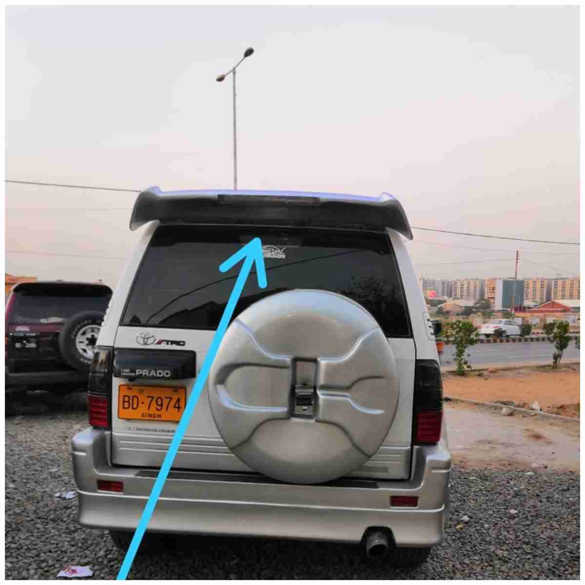 Toyota Prado FJ90 – Back – Rear Roof Spoiler Cover Wing Trunk ABS Plastic Silver Color