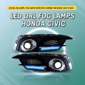 LED DRL Fog Lamps / Fog Lights Cover with Chrome for Honda Civic 2016 to 2021