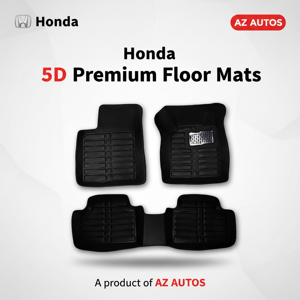 5D Floor Mats Black For Honda Civic 2003 to 2012