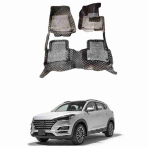 9D Floor Mats Black With Grey Grass for Hyundai Tucson 2020 to 2021