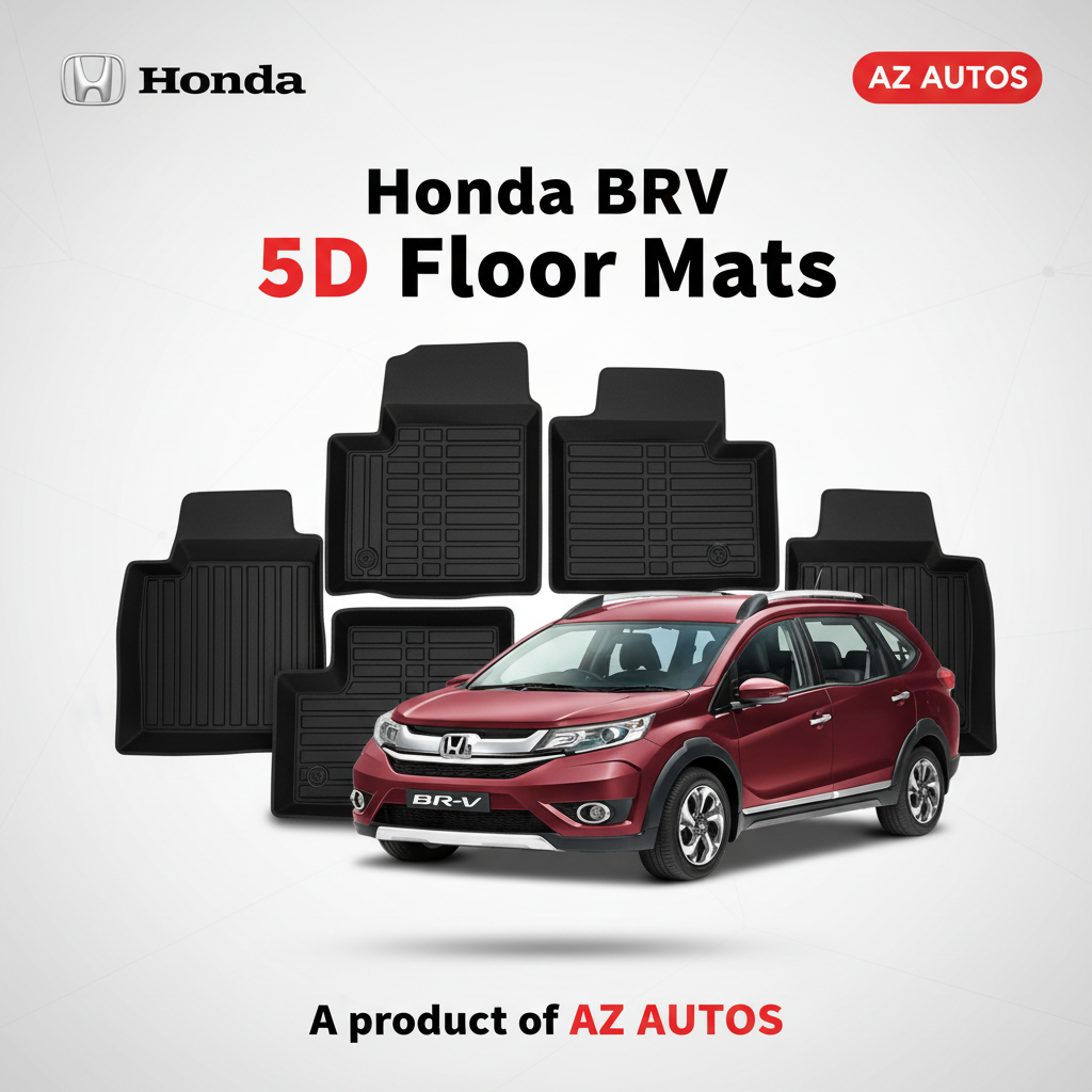 5D Floor Mats Black For Honda BRV 2016 to 2021