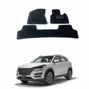 Hyundai Tucson Model 2020 to 2021 Custom Fit Carpet Floor Mat With Logo Black