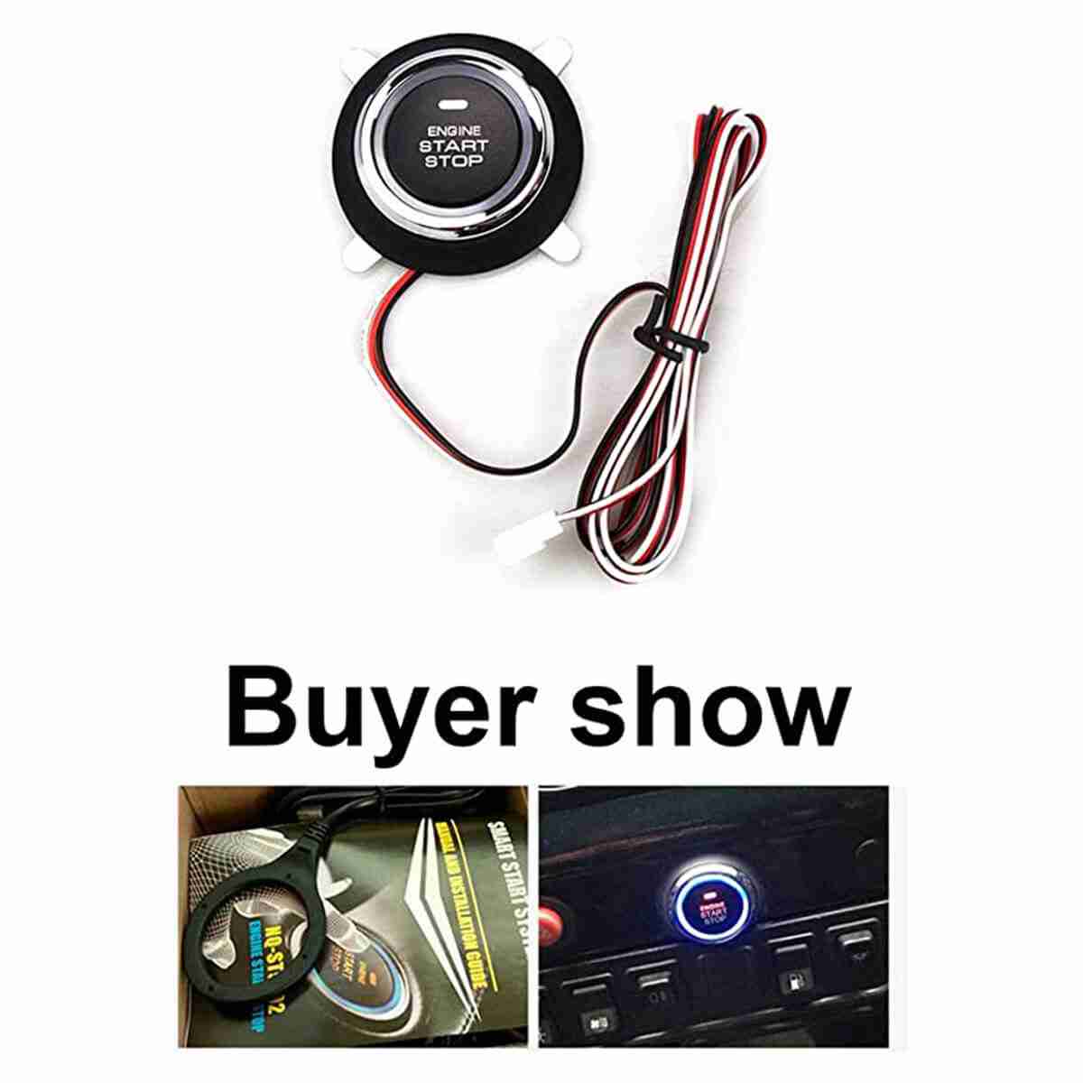 Smart RFID Car Alarm System – Push Engine Start Stop Button – Transponder Immobilizer Keyless Go Fits for 12v Cars