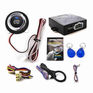 Smart RFID Car Alarm System – Push Engine Start Stop Button – Transponder Immobilizer Keyless Go Fits for 12v Cars