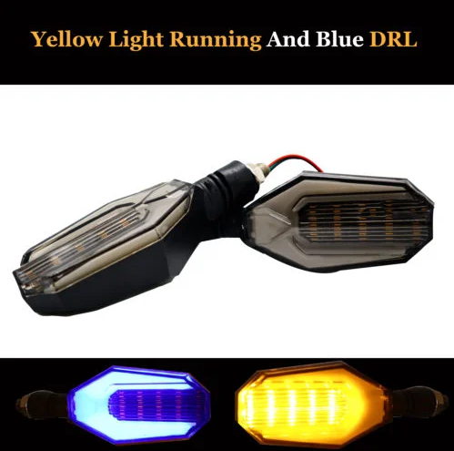 Universal Bike LED Running Indicators with DRL Audi Style – Pair
