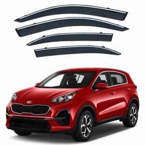 Kia Sportage 2019 to 2020 – Black Tinted Chrome Trim Air Press – Door Window Visor – Vent Shade – Sun Guard
