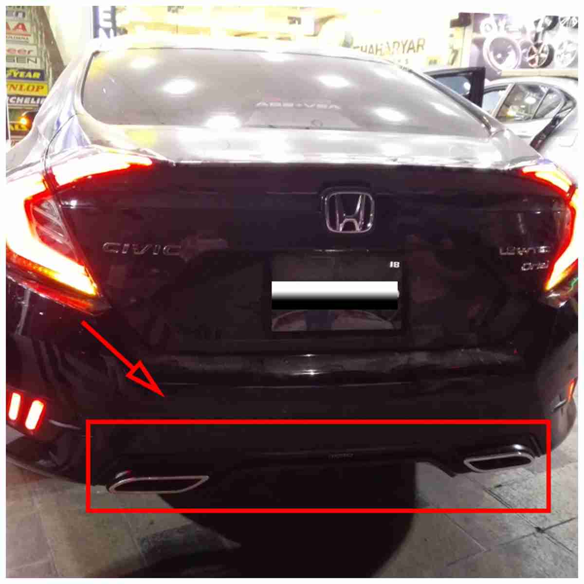 Civic 2016 to 2019 Back Bumper Diffuser