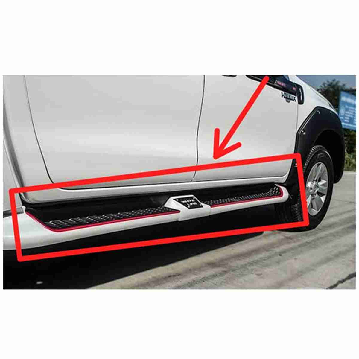 Side Step Whiteline Foot Rest Cover White for Toyota Hilux Revo 2016 to 2020
