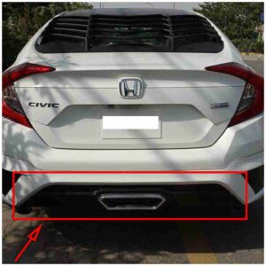 Honda Civic 2016 to 2020 Back Bumper Diffuser New Si Style Glossy